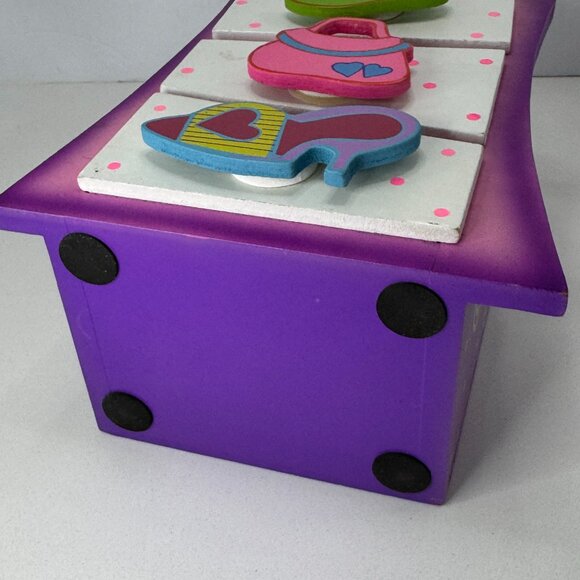 Novelty Girl Jewelry Trinket Box 3 Drawers Multicoloured Whimsical Wood 8 inches - Picture 6 of 9
